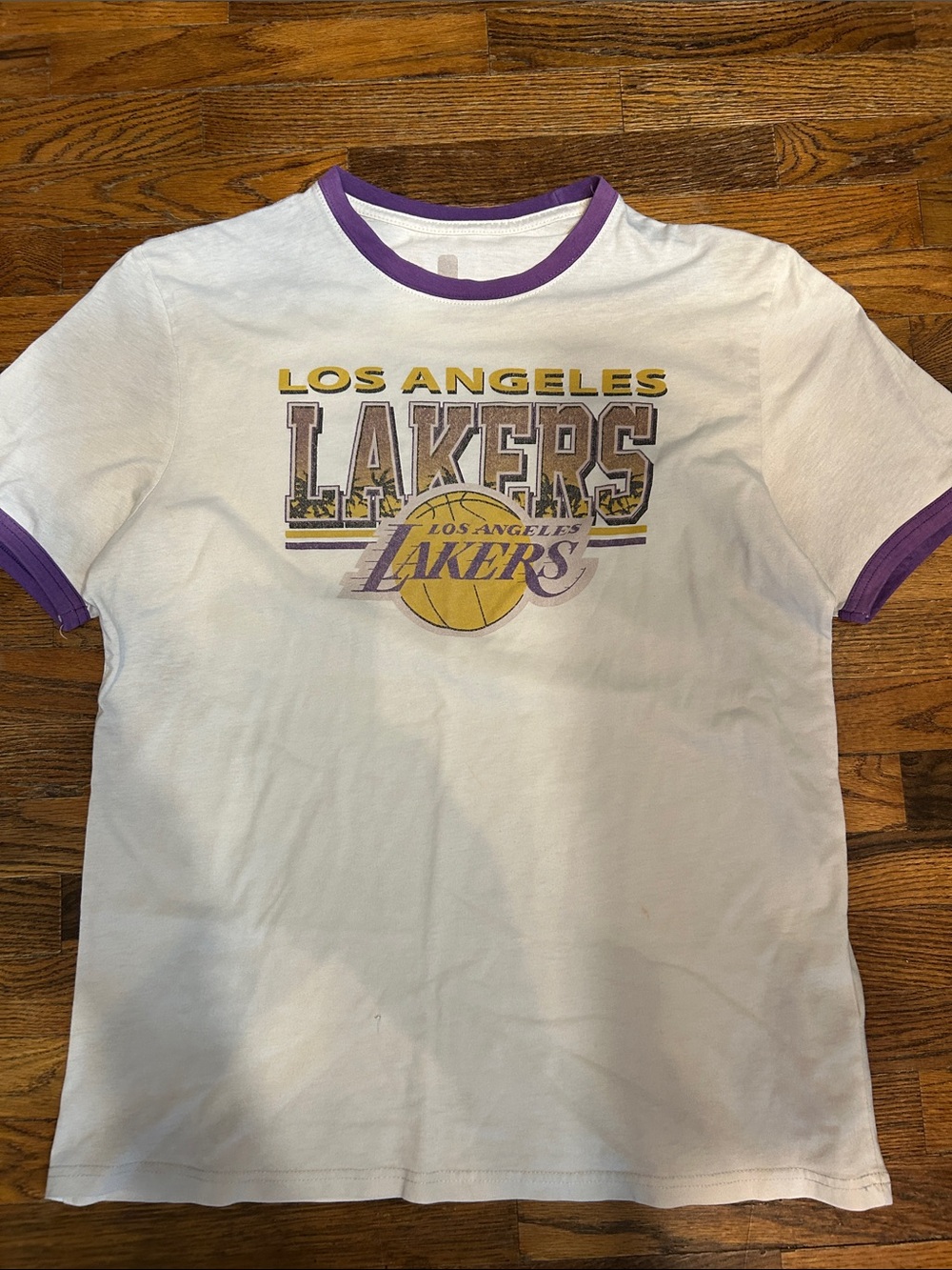NBA Los Angeles Lakers White Tee with Purple and Gold Accents
